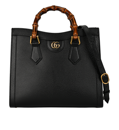 Medium Diana Tote, &pound;1,500, Handbags, Black, Leather, Front view